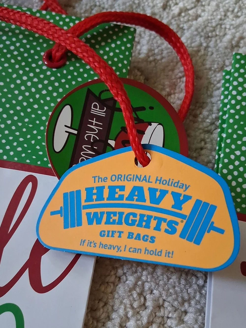 Heavy Weights Holiday 'Jingle Juice' Wine Gift Bag - Red & Green Set Of 2